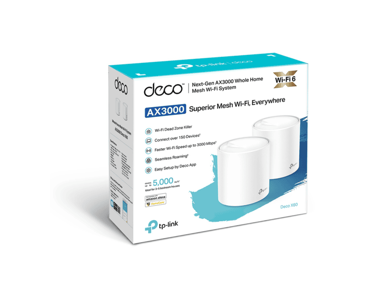 TP-LINK Deco X60(2-pack) AX3000 Tüm Ev Mesh 2'li Wi-Fi 6 Sistemi